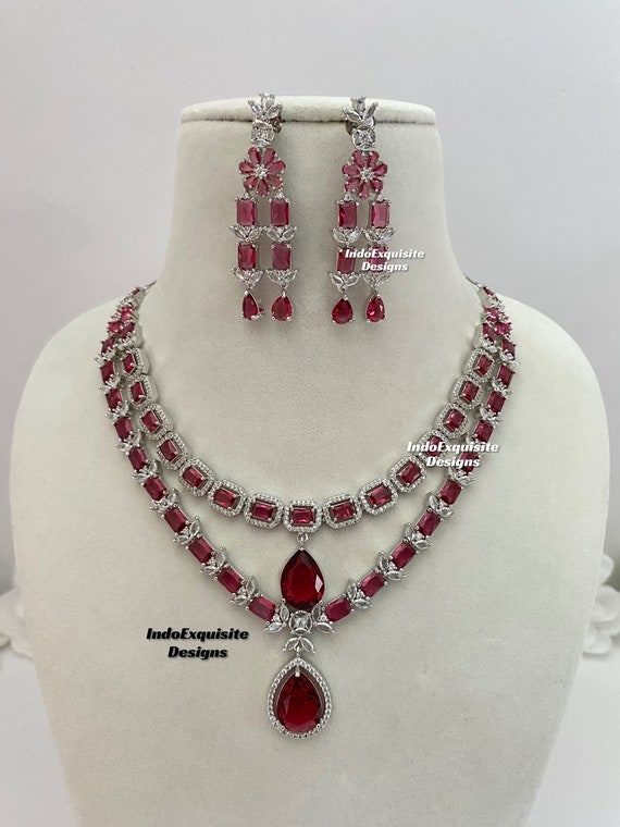 Buy American Diamond Necklace Set / CZ Necklace/indian Jewelry