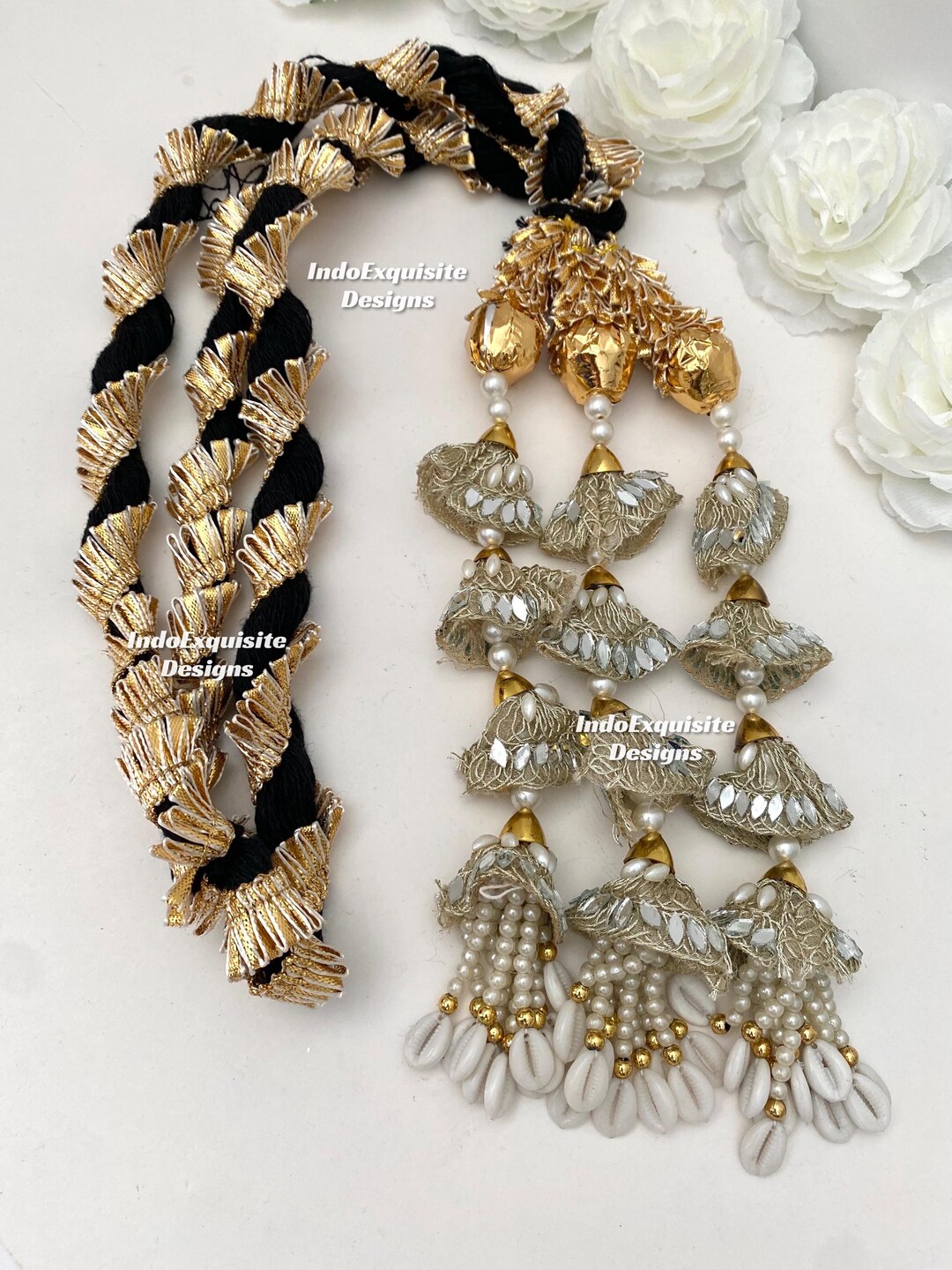 Indian/punjabi Modern Paranda With Shells, Pearls Latkans and Mirror ...