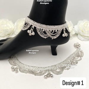 Silver plated anklets come in a pair/Payal/ Indian Payal /Jhanjra/Indian bridal payal/Real silver look  Payal/Panjeb