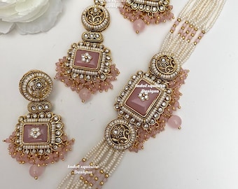 Premium quality kundan pearls Choker Set/ Indian Jewelry/unique Kundan choker set/Indian jewelry set/Bridal jewelry