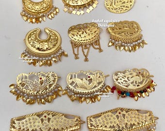 Gold plated jadau Hair Pins/hair clips / Hair accessories/ Bridal pins/ Hair pieces