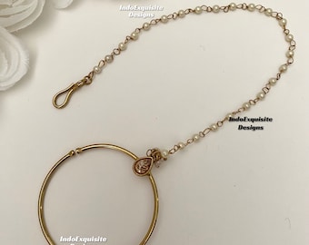 Antique polki clip on nose ring/Nath/Nose Pin/Non-piercing nose ring/Bridal accessories/bridal jewelry