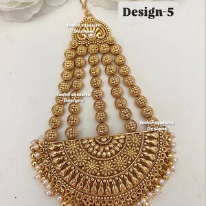 Gold Plated Passa Jhoomer Jhumar/real gold look passa/head side passa /real gold look passa/ Bridal Head piece /Indian jewelry image 6