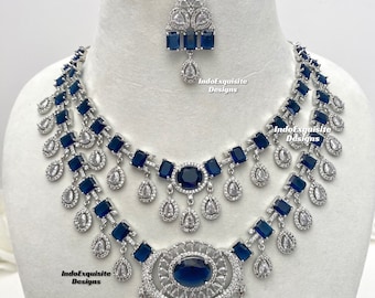 American Diamond Necklace Set / CZ Necklace/indian Jewelry