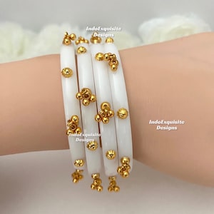 Trendiga vita ghungroo choora fillers/ Brud Choora fillers/ Armband/ Indiska bröllopsarmband/ Kangan/Choora armband