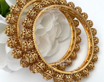 Bollywood style Gold Plated Pachali Kada/Kangan /Pachali Bangles/Polki Kundan Gold Plated bangles/Bridal bangles bracelets