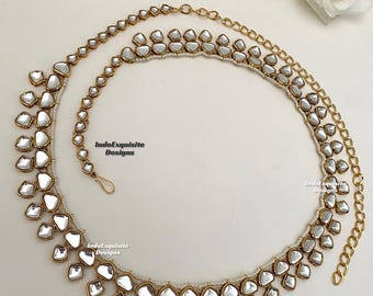 Elegant Kundan Waist Belt/belly Chain/ Kamarpatta/kamarbandh  display picture 1