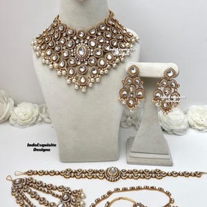 Premium quality elegant Kundan Bridal set/Indian bridal jewelry/ high quality kundan Polki jewelry