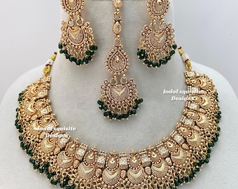 Premium quality trendy Gold plated necklace set/Indian gold plated  jewelry/Traditional Jewelry/Real Gold look Jewelry