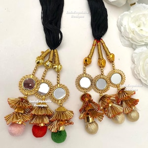 Espejo para niños Paranda/Punjabi Paranda/Jaago Parandi /Accesorios de trenzas tradicionales/indios/accesorios para el cabello de boda/Punjabi hair dori