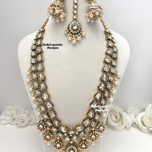 Premium quality elegant Kundan Raani haar/ long Necklace/Indian Jewelry/Pearl long necklace/ Bollywood jewelry/ bridal long Necklace