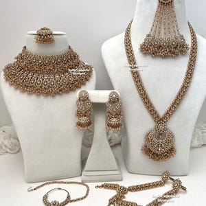 Premium Quality Pakistani bridal set/Indian and Pakistani Bridal Jewelry/Wedding/Walima/Reception Jewelry