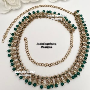 Antique Gold Polki Waist Belt/Belly chain/ Kamarpatta/Kamarbandh/Indian waist belt/waist chain/Saree belt/Kundan Polki Indian saree belts