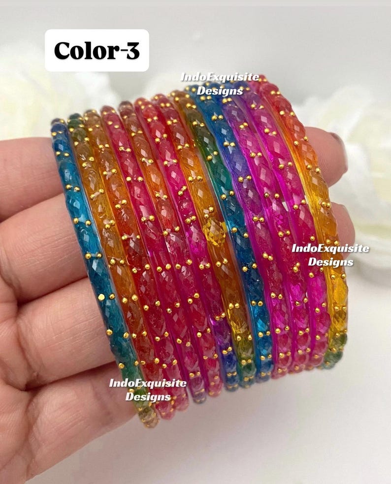 Viral Rain Drop Glass Bangles/ Pastel and Dark Multi Color/ Indian ...