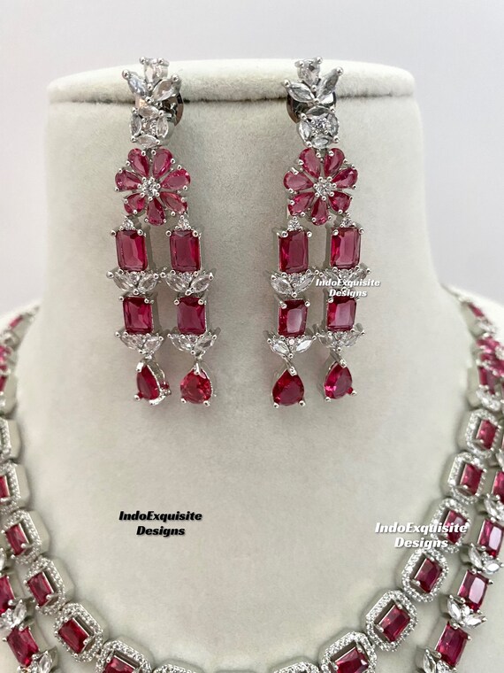 Buy American Diamond Necklace Set / CZ Necklace/indian Jewelry