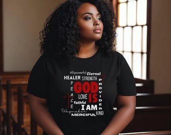 Camiseta «Dios ES» – Camiseta minimalista con gráfico de fe, camiseta cristiana