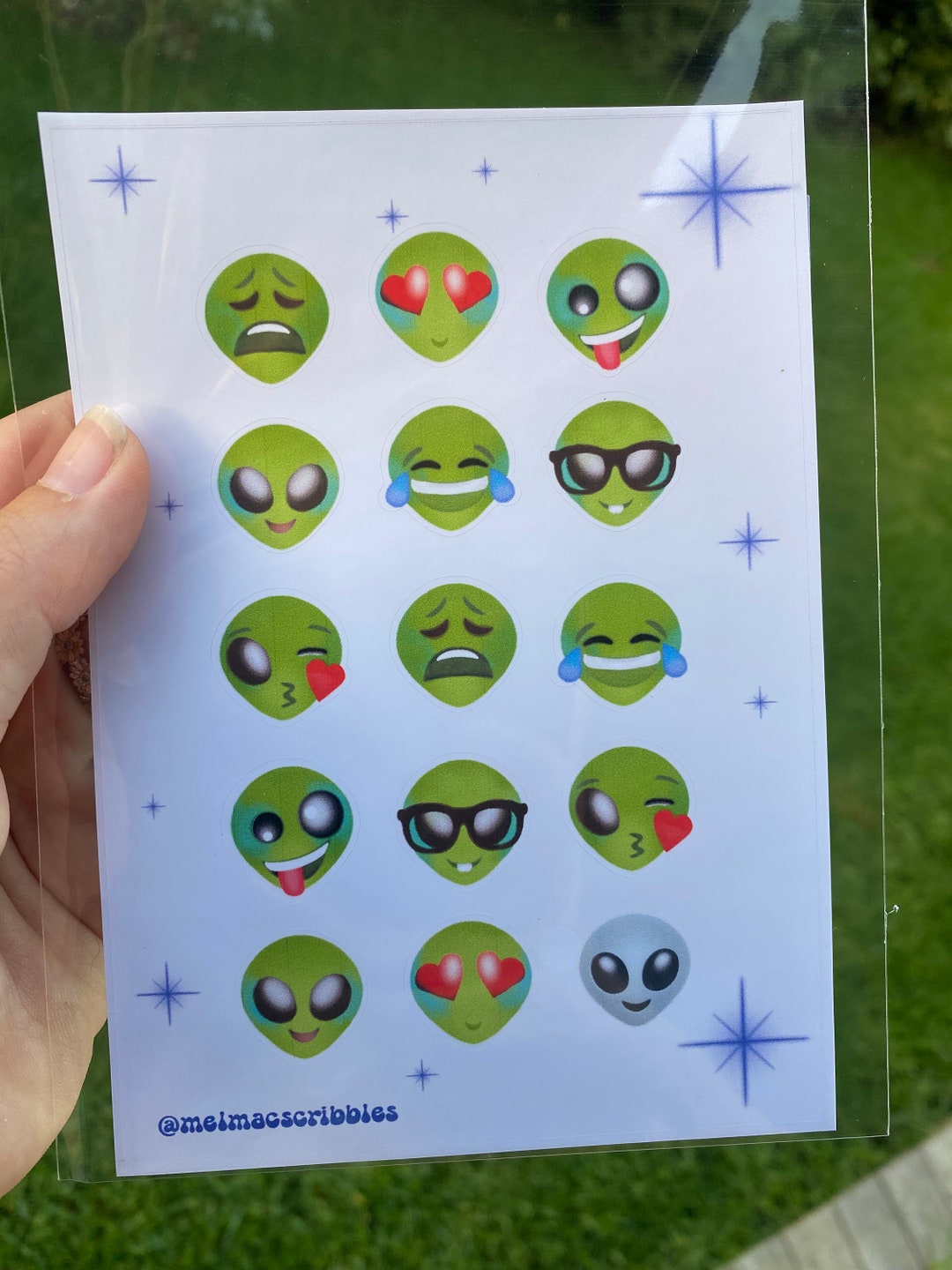 Alien Emoji Sticker Sheet - Etsy