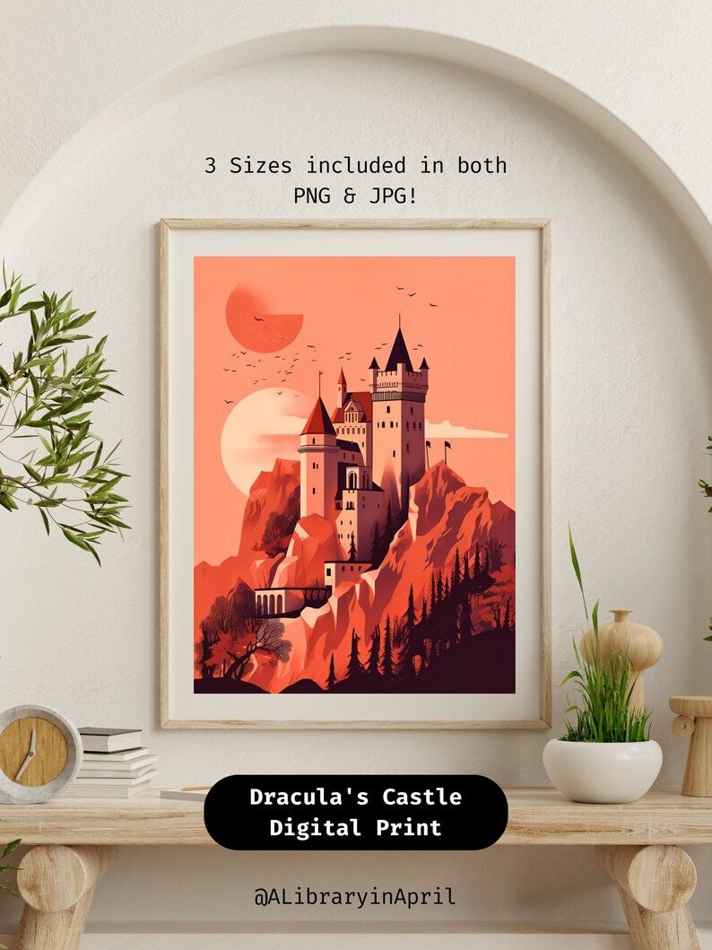 Dracula's Castle Wall Art Dracula Castle Art Print Gothic Etsy