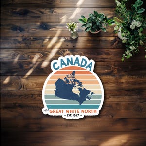 Retro Canada Waterproof Sticker or Magnet