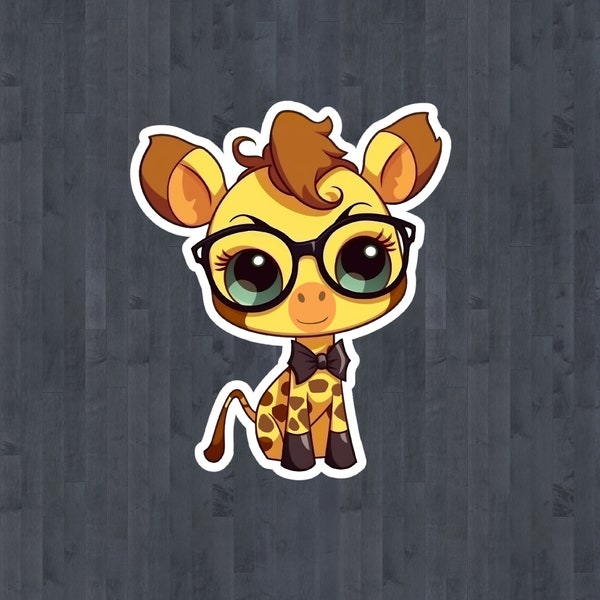 Cute Giraffe Sticker or Magnet