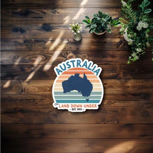 Retro Australia Waterproof Sticker or Magnet