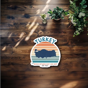 Retro Turkey Waterproof Sticker or Magnet