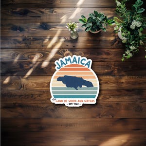 Retro Jamaica Waterproof Sticker or Magnet