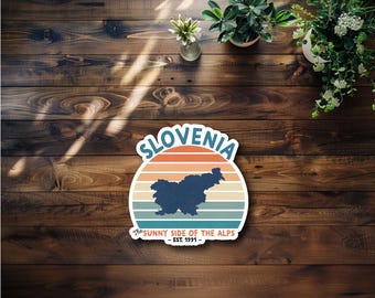 Retro Slovenia Waterproof Sticker or Magnet