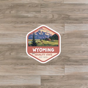 Wyoming (WY) State Sticker or Magnet