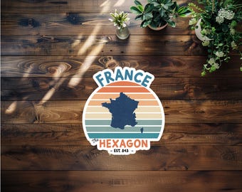 Retro France Waterproof Sticker or Magnet