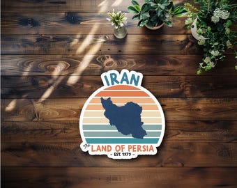 Retro Iran Waterproof Sticker or Magnet