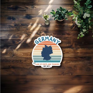 Retro Germany Waterproof Sticker or Magnet