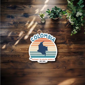 Retro Colombia Waterproof Sticker or Magnet - Etsy