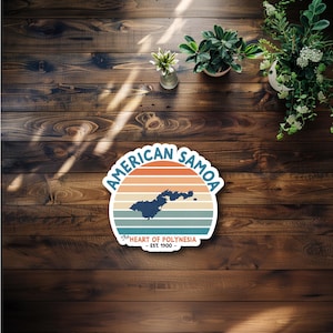 Retro American Samoa Waterproof Sticker or Magnet