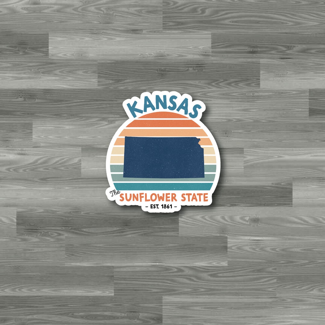 Kansas Stickers Retro Kansas (KS) Waterproof Sticker or Magnet - Etsy