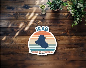Akachafactory Adesivo Bandiera Iraq Con Ali Per Moto - 10x14 Cm - Resistente Acqua E Sole