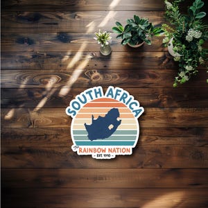Retro South Africa Waterproof Sticker or Magnet