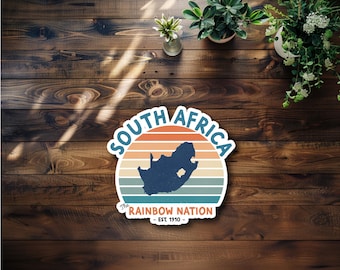 Retro South Africa Waterproof Sticker or Magnet