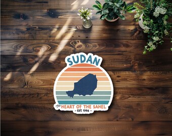 Retro Sudan Waterproof Sticker or Magnet