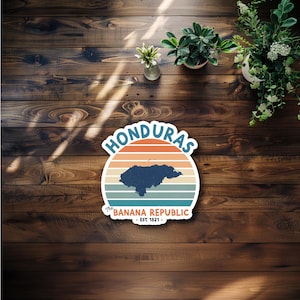 Retro Honduras Waterproof Sticker or Magnet