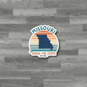 Retro Missouri (MO) Waterproof Sticker or Magnet