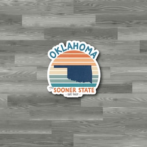 Retro Oklahoma (OK) Waterproof Sticker or Magnet