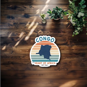 Retro Congo Waterproof Sticker or Magnet