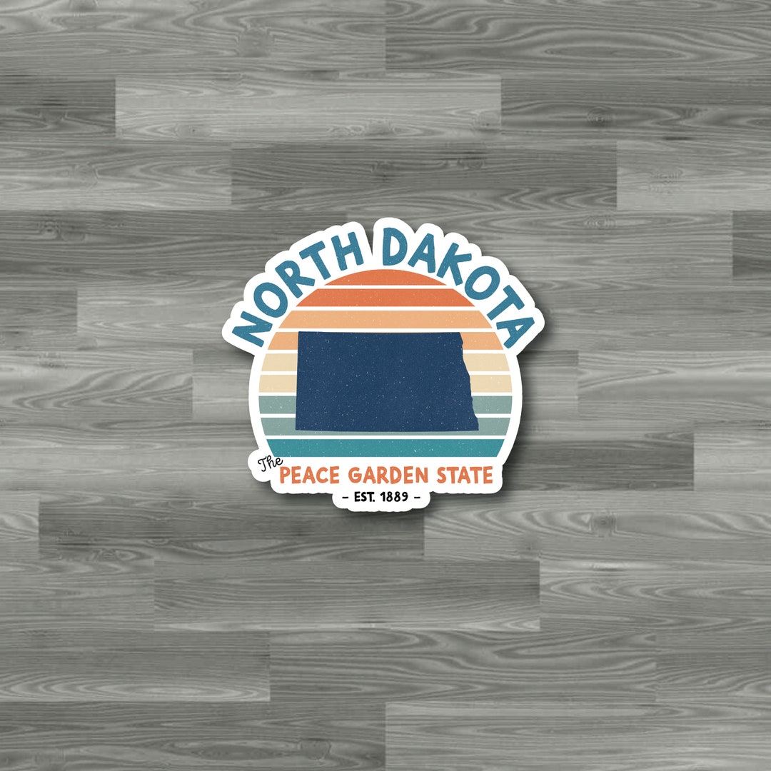 Retro North Dakota (ND) Waterproof Sticker or Magnet - Etsy