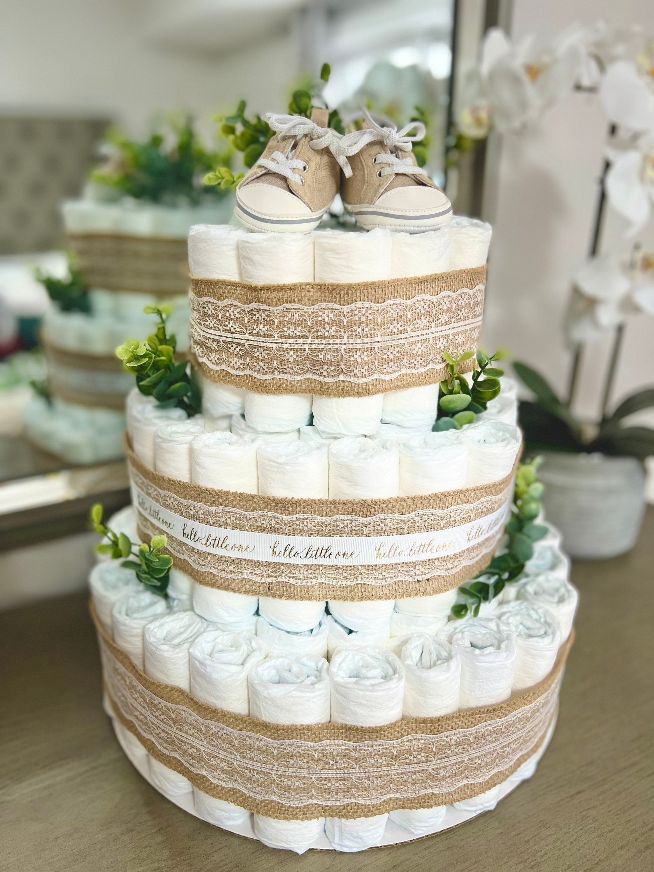 Rustic diaper cake discount