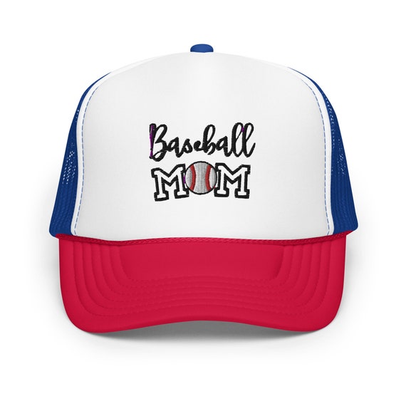 Baseball Mama Women\'s Red, White & Blue Beaded Trucker Hat Red White Blue Baseball Mama Trucker Hat – LOZ Outfitters main image 4