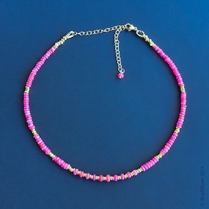 Opal Necklace & 14K Gold Filled Clasp and Extender Chain, Pink Necklace Handmade Choker, Summer Jewelry
