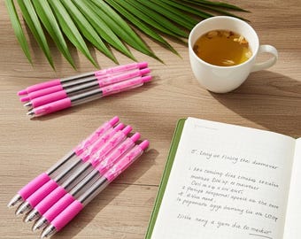 Breast Cancer Awareness Pink Ribbon Pen Set: 8-ct Black Ink