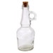 Decorative Handcrafted Sealed Clear Glass Bottles with Round Handle and Wooden Cork Stopper 7 inches Bath Salts, Decanter 
