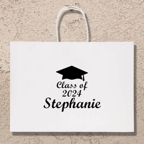 CLASS OF 2024 Gift Bag, Personalized Graduation Gift Bag, High School or College Graduation Bag, Custom Name Graduation Gift for Best Friend